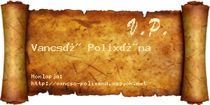 Vancsó Polixéna névjegykártya
